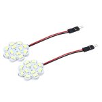 2 Stück 3 W 200 LM 6000 K Blumenform Auto-Innenraum-Leselicht mit 12 SMD-5630 LED-Lampen Bicuspid und T10-Adapterkabel, DC 12 V, Flower Shape Reading Light – Bild 2
