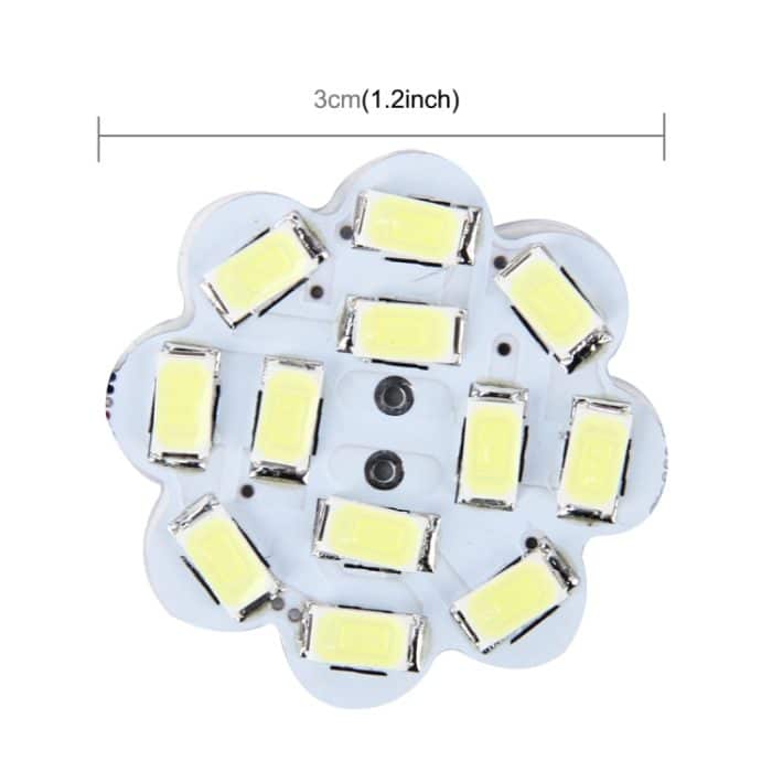 2 Stück 3 W 200 LM 6000 K Blumenform Auto-Innenraum-Leselicht mit 12 SMD-5630 LED-Lampen Bicuspid und T10-Adapterkabel, DC 12 V, Flower Shape Reading Light – Bild 4