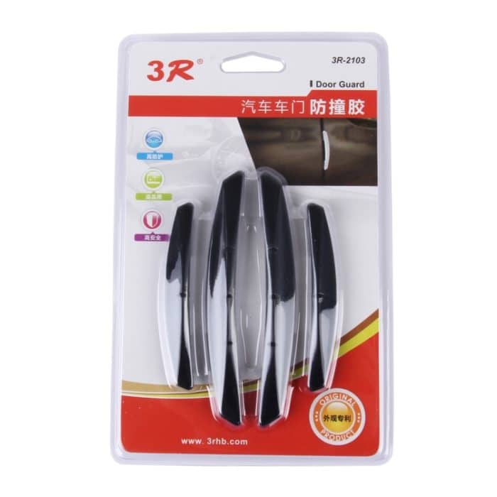 3R 3R-2103 4 PCS Gummi-Seitentür-Kantenschutzgitter Abdeckung Verkleidungen Aufkleber (schwarz) – Bild 7