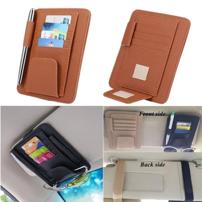 Multifunktionaler Auto-Sonnenblenden-Sonnenbrillenhalter, Karten-, Rechnungs- und Ticket-Aufbewahrungstasche – Bild 4