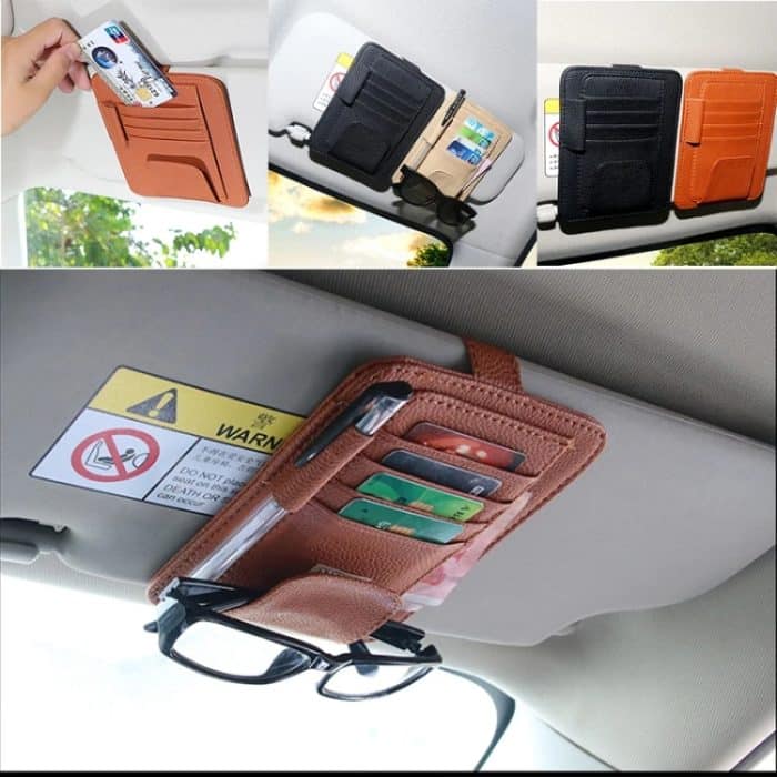 Multifunktionaler Auto-Sonnenblenden-Sonnenbrillenhalter, Karten-, Rechnungs- und Ticket-Aufbewahrungstasche – Bild 7