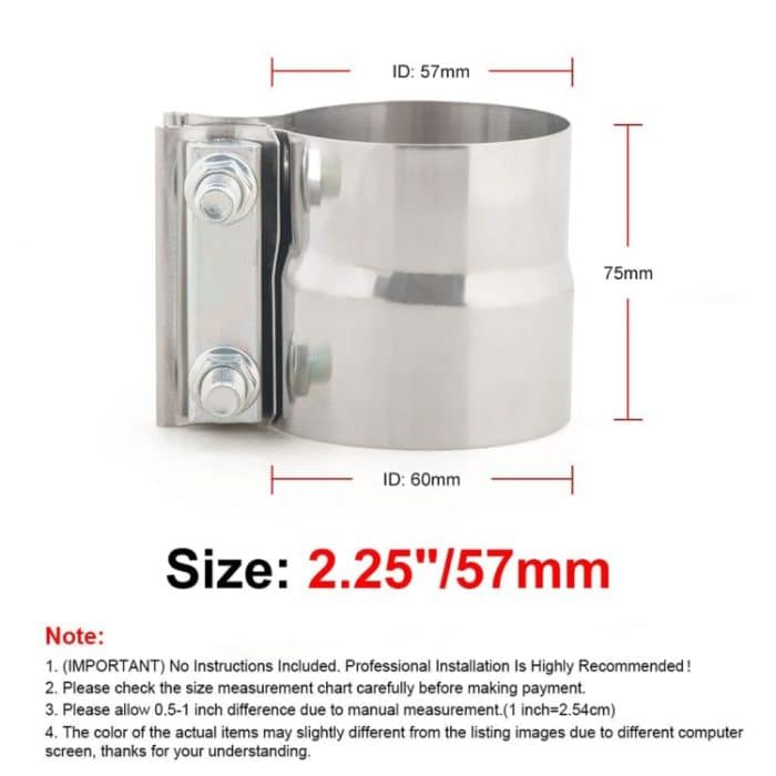 2,25-Zoll-Auto-Turbo-Auspuff-Fallrohr-Edelstahl-Lap-Joint-Bandklemme – Bild 5