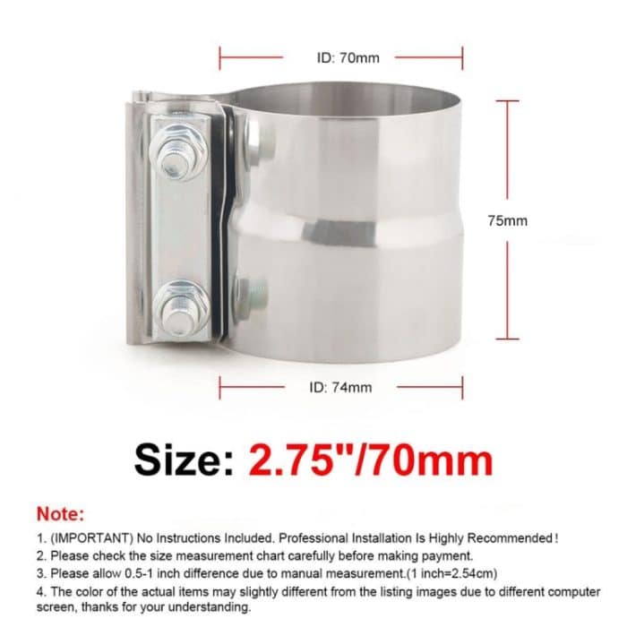 2,75-Zoll-Auto-Turbo-Auspuff-Fallrohr-Edelstahl-Lap-Joint-Bandklemme – Bild 4