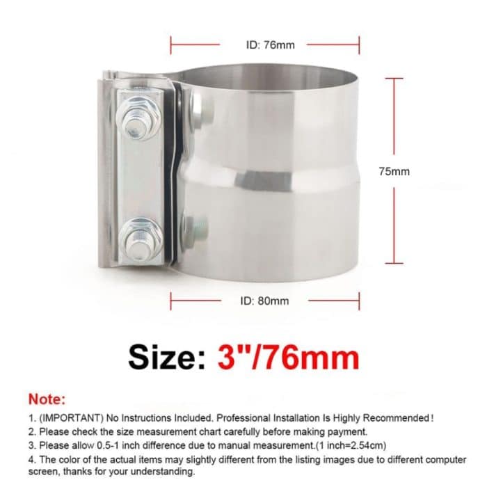 3-Zoll-Auto-Turbo-Auspuff-Fallrohr-Edelstahl-Überlappungsbandschelle – Bild 5