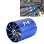 F1-Z Auto Edelstahl Universal Kompressor Dual Doppel Turbine Lufteinlass Kraftstoff Saver Turbo Turboing Ladegerät Fan Set kit, Double Side(Blue), Double Side(Black), Double Side(Red), Double Side(Silver)