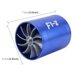 F1-Z Auto Edelstahl Universal Kompressor Dual Doppel Turbine Lufteinlass Kraftstoff Saver Turbo Turboing Ladegerät Fan Set kit, Double Side(Blue), Double Side(Black), Double Side(Red), Double Side(Silver) – Bild 2