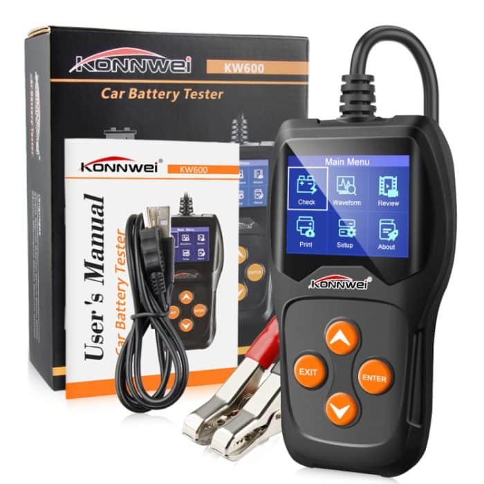KONNWEI KW600 Auto Battery Analyzer 100 bis 2000CCA Autotester 12V 2,4 Zoll digitaler Farbbildschirm Kurbeln Laden Autodiagnose – Bild 4