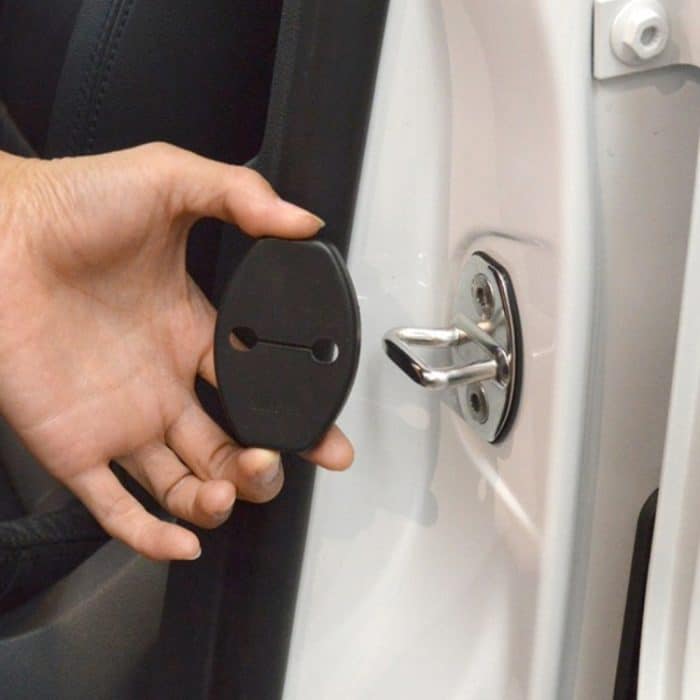 4 PCS Autotürschloss Schnalle Dekorierte Rostschutzabdeckung für Audi A4L Q3 Q5 Q7 Porsche Cayenne Cayman 911 Boxster – Bild 5