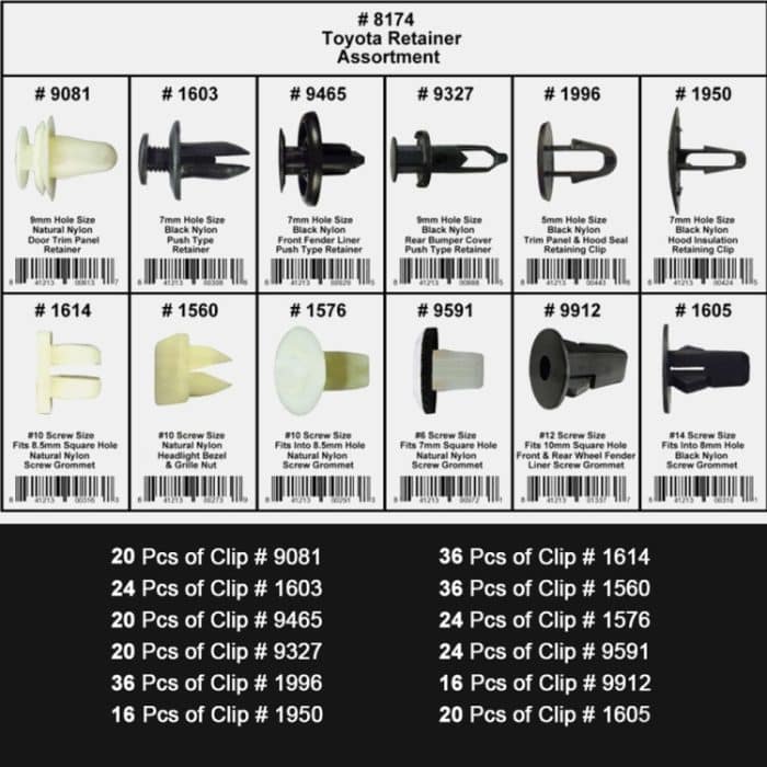 292 PCS Car Retainer Clips Sortiment Car Panel Trim Kunststoffbefestigungen Nietclips Set – Bild 5