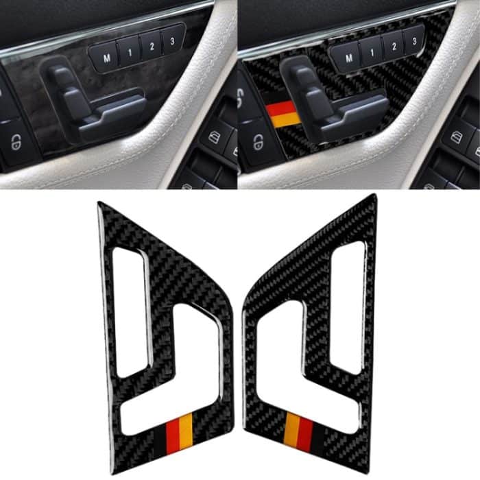 2 PCS Deutsche Flagge Auto Carbonfaser Sitzverstellplatte Dekorativer Aufkleber für Mercedes-Benz W204 2007-2013 – Bild 1