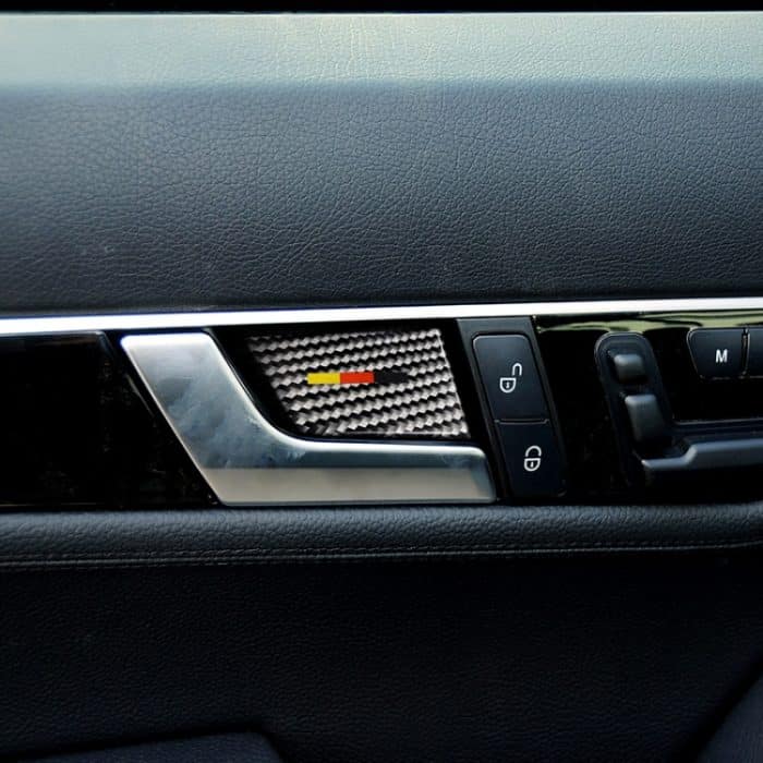 4 PCS Auto Deutsche Flagge Kohlefasertür Innengriff Handgelenkplatte Dekorativer Aufkleber für Mercedes-Benz C Klasse 2007-2013 / E Klasse 2009-2016 – Bild 6