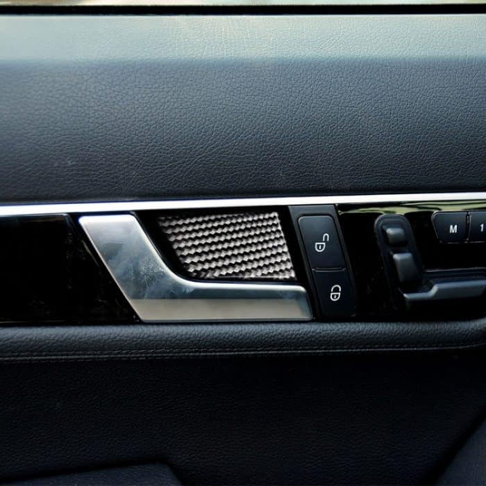 4 PCS Auto Einfarbige Kohlefasertür Innengriff Handgelenkplatte Dekorativer Aufkleber für Mercedes-Benz C Klasse 2007-2013 / E Klasse 2009-2016 – Bild 6