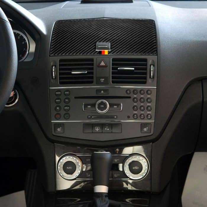 Auto Deutsche Flagge Carbonfaser Konsole Navigation Panel Dekorativer Aufkleber für Mercedes-Benz W204 C Klasse 2007-2010 – Bild 6