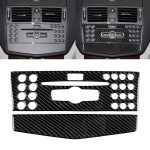 Auto Carbon Fiber Center Console Panel Dekorativer Aufkleber für Mercedes-Benz W204 C Klasse 2007-2010