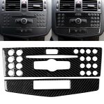 Auto Carbon Fiber Center Console Panel Dekorativer Aufkleber für Mercedes-Benz W204 C Klasse 2007-2010