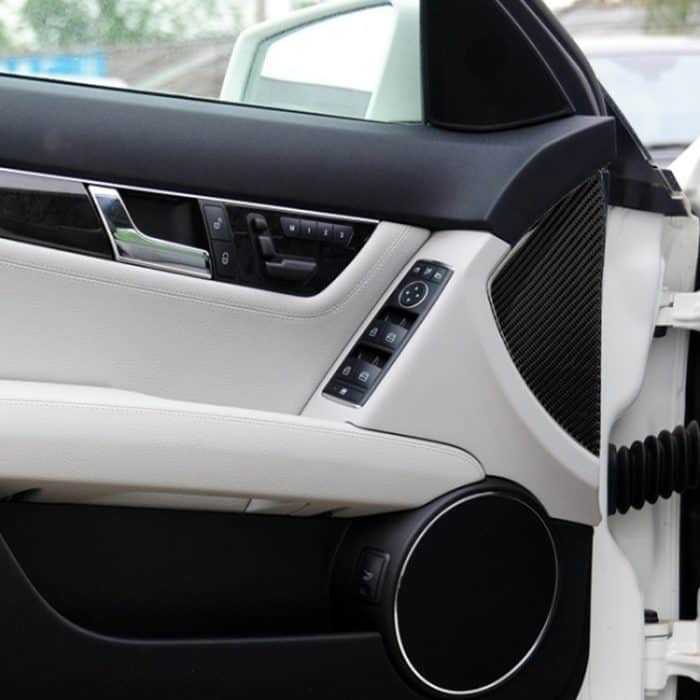 Auto Carbon Faser Vordertür Slot Panel Dekorative Aufkleber für Mercedes-Benz W204 C Klasse 2007-2013 – Bild 6