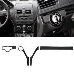 3 PCS Car Carbon Fiber Scheinwerfer Rahmen Dekorativer Aufkleber für Mercedes-Benz W204 C Klasse 2007-2010, Linkslenker