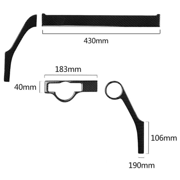 3 PCS Car Carbon Fiber Scheinwerfer Rahmen Dekorativer Aufkleber für Mercedes-Benz W204 C Klasse 2007-2010, Linkslenker – Bild 6