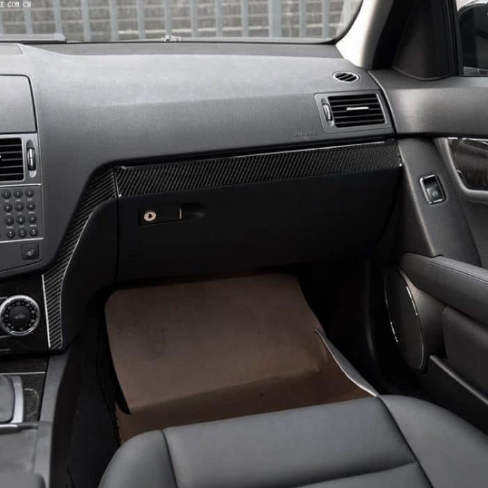 3 PCS Car Carbon Fiber Scheinwerfer Rahmen Dekorativer Aufkleber für Mercedes-Benz W204 C Klasse 2007-2010, Linkslenker – Bild 7