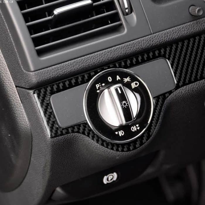 3 PCS Car Carbon Fiber Scheinwerfer Rahmen Dekorativer Aufkleber für Mercedes-Benz W204 C Klasse 2007-2010, Linkslenker – Bild 8