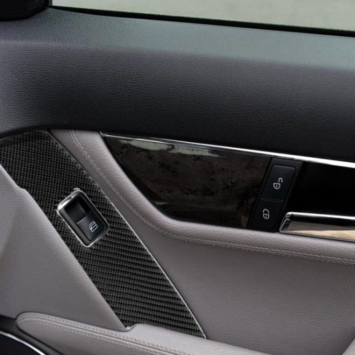 2 PCS Car Carbon Fiber Window Lift Panel Dekorativer Aufkleber für Mercedes-Benz W204 C Klasse 2007-2013, Linkslenker – Bild 5