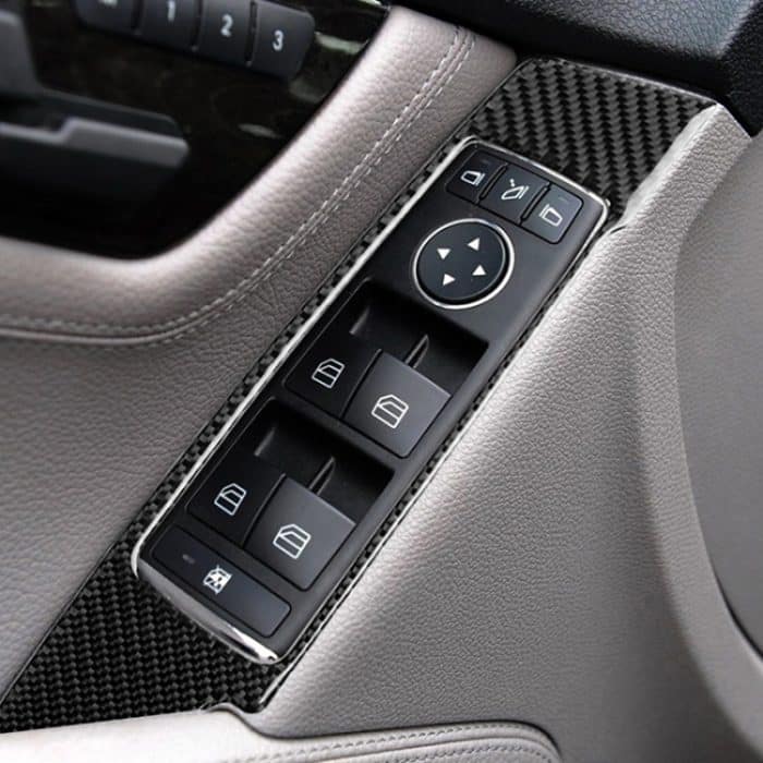 2 PCS Car Carbon Fiber Window Lift Panel Dekorativer Aufkleber für Mercedes-Benz W204 C Klasse 2007-2013, Linkslenker – Bild 6
