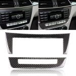 Auto Carbon Fiber Central Control CD Panel Dekorativer Aufkleber für Mercedes-Benz W204 2011-2013 7-Tasten