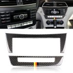 Auto Deutsche Flagge Kohlefaser Zentralsteuerung CD-Panel Dekorativer Aufkleber für Mercedes-Benz W204 2011-2013 7-Tasten