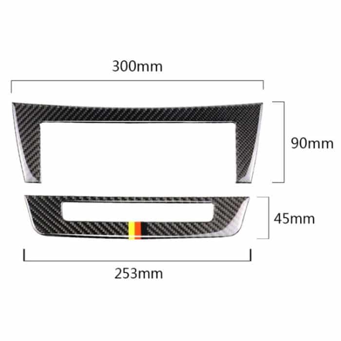 Auto Deutsche Flagge Kohlefaser Zentralsteuerung CD-Panel Dekorativer Aufkleber für Mercedes-Benz W204 2011-2013 7-Tasten – Bild 3