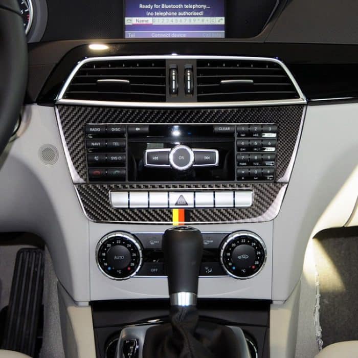 Auto Deutsche Flagge Kohlefaser Zentralsteuerung CD-Panel Dekorativer Aufkleber für Mercedes-Benz W204 2011-2013 7-Tasten – Bild 6