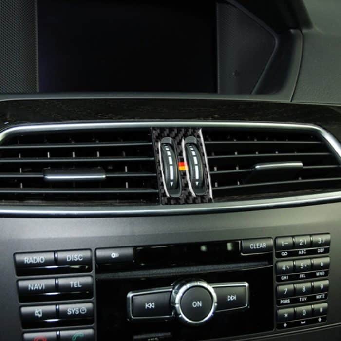 Auto Deutsche Flagge Carbon Fiber Intermediate Air Outlet Panel Dekorativer Aufkleber für Mercedes-Benz W204 2011-2013 – Bild 6