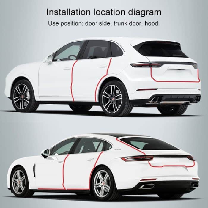 Universelle Autotür Unsichtbare Antikollisions-Streifenschutzgitter Verkleidungen Klebeband, Größe: 3 cm x 5 m – Bild 5