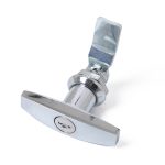 2 PCS Silver T-Form Griff Paddel Eingangstürverriegelung & Schlüssel Werkzeugkastenschloss für Anhänger / Yacht / LKW – Bild 2