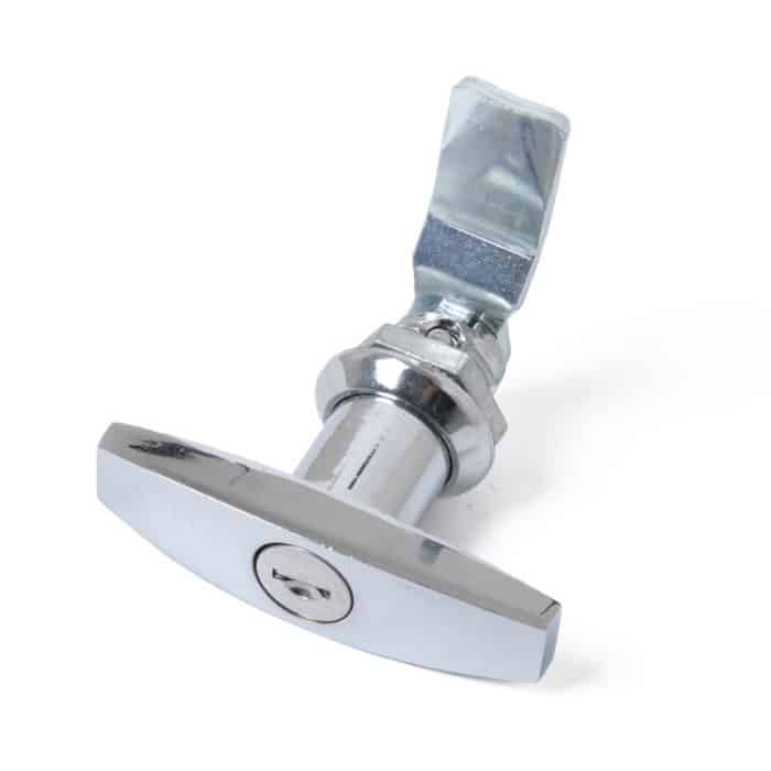 T-förmiger Griff, Paddel-Eingangstürverriegelung und Schlüssel, Werkzeugkastenschloss für Anhänger/Yacht/LKW, T Shape Handle (Silver) – Bild 3