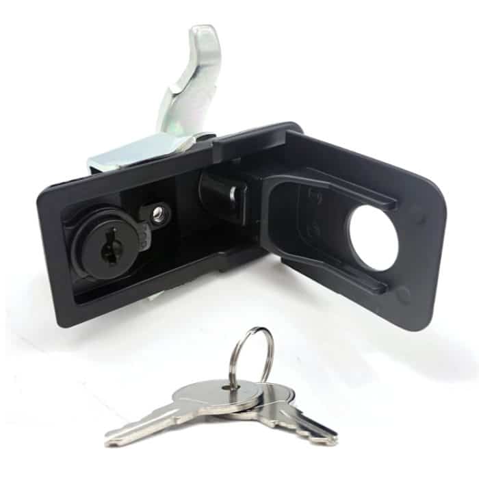 Einstellbare schwarze Paddel-Eingangstürverriegelung und Schlüssel Werkzeugkastenschloss für Anhänger / Yacht / LKW – Bild 5
