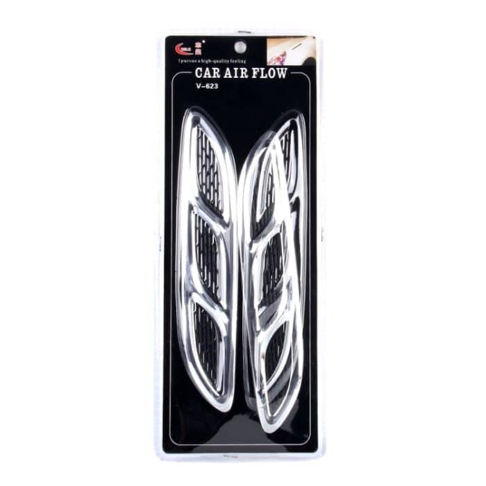 2PCS V-623 JDM Style Kunststoff Dekorative Luftstromansaugung Turbo Motorhaube Seitenlüftungsabdeckung mit selbstklebendem Stick – Bild 5