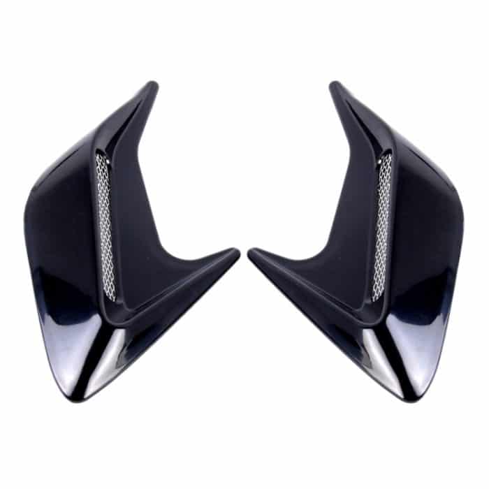 CMS9913B.jpg 2 Stück dekorative Kunststoff-Luftstrom-Einlass-Turbo-Motorhauben-Seitenlüftungsgitter-Abdeckung mit selbstklebendem Aufkleber – Bild 1