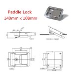 Edelstahl-Werkzeugkasten Lock Paddle Latch & Keys für Anhänger / Yacht / LKW – Bild 6