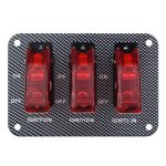 Jtron DV 12V Carbon Fiber Surface Panel Auto-Kippschalter mit roter LED-Anzeige – Bild 3