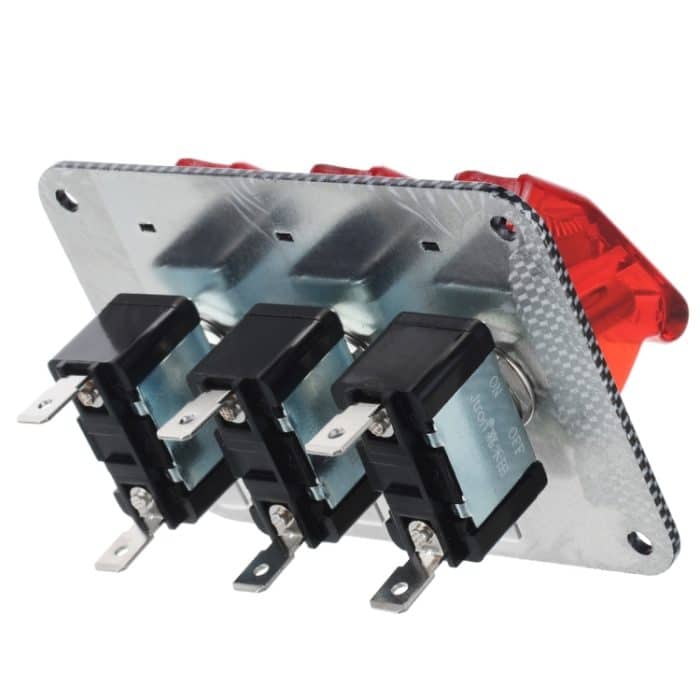 Jtron DV 12V Carbon Fiber Surface Panel Auto-Kippschalter mit roter LED-Anzeige – Bild 5
