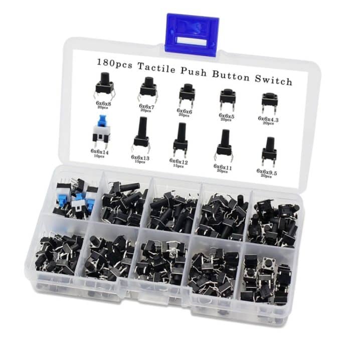 180 PCS Tactile Push Button Switch Kit Mikroschalter – Bild 1
