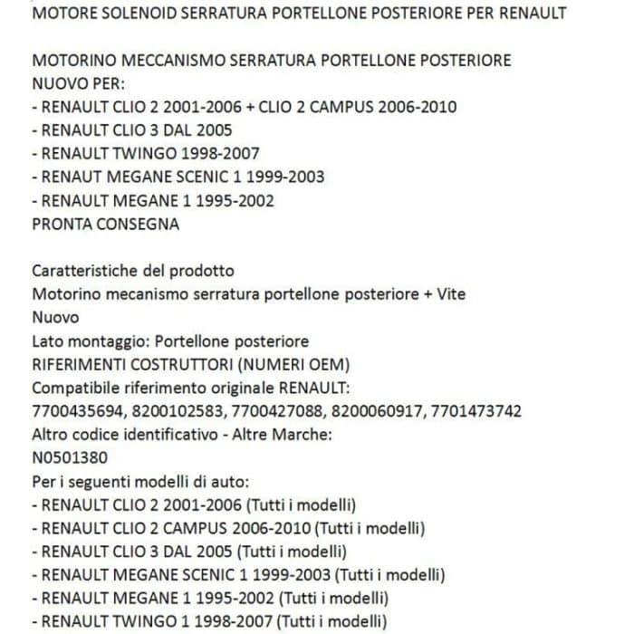 Heckklappenverriegelung 8200102583 7700427088 8200060917 für Renault – Bild 7
