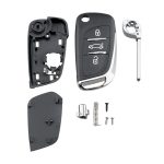 Für PEUGEOT Autoschlüssel Ersatz 3 Tasten Autoschlüsseletui mit Halter, ohne Rille – Bild 9