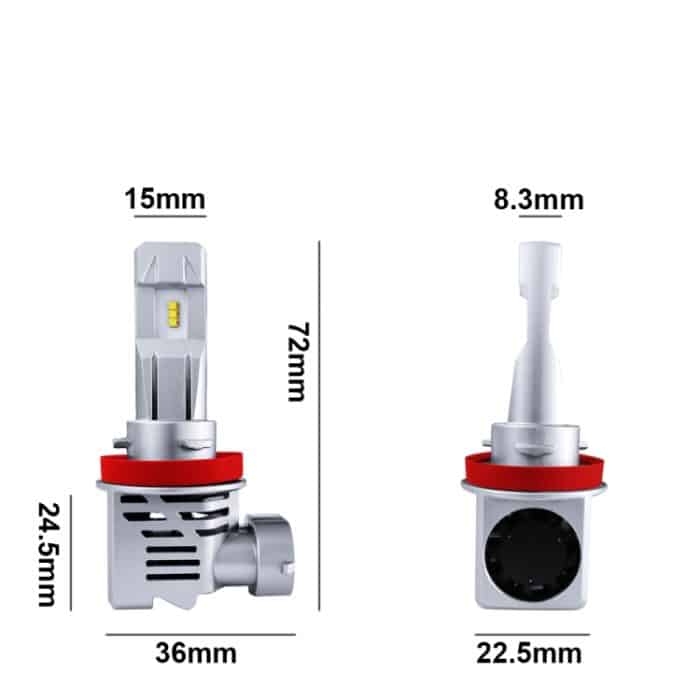 2 Stück M3 H8 / H9 / H11 DC9-32V / 17W / 6500K / 2000LM IP68 Auto-LED-Scheinwerferlampen, H8 / H9 / H11 – Bild 3