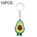 10 PCS Netter Obstschmuck Weicher Silikon Cartoon Anthropomorpher Avocado-Schlüsselring