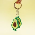 10 PCS Netter Obstschmuck Weicher Silikon Cartoon Anthropomorpher Avocado-Schlüsselring – Bild 4