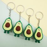 10 PCS Netter Obstschmuck Weicher Silikon Cartoon Anthropomorpher Avocado-Schlüsselring – Bild 5