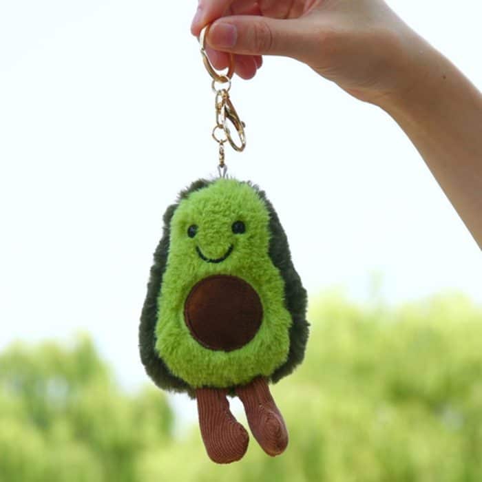 Netter Obstschmuck Plüsch Cartoon Anthropomorphic Avocado Key Ring – Bild 1