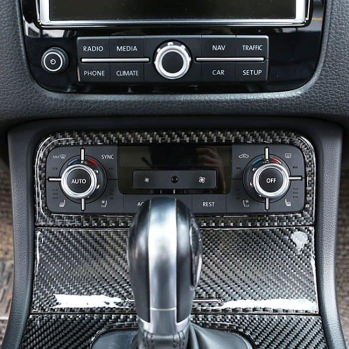 Auto Carbon Fiber Klimaanlage Panel Aufkleber für Volkswagen Touareg – Bild 6
