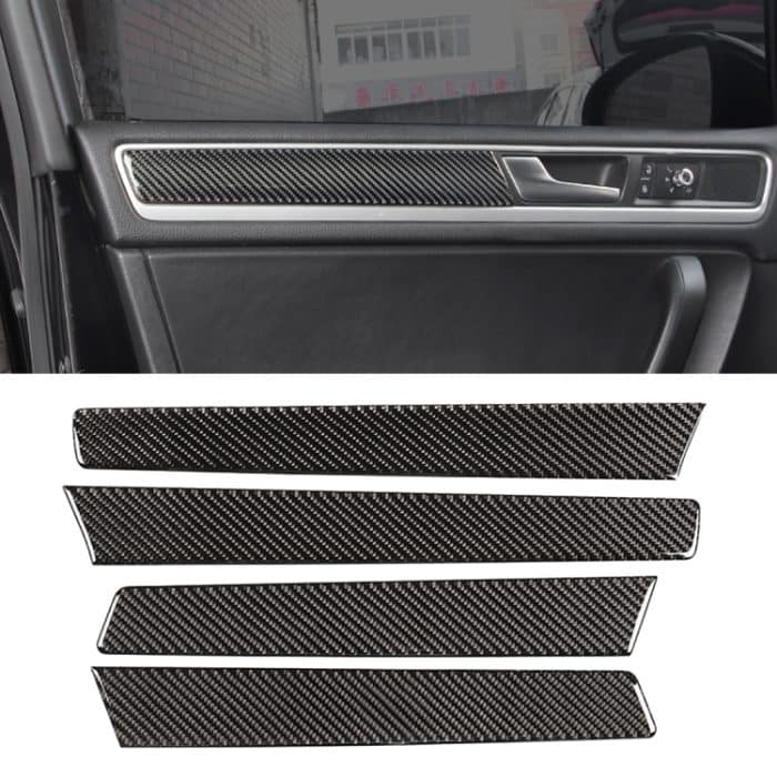 4 PCS Car Carbon Fiber Türverkleidung Dekorativer Aufkleber für Volkswagen Touareg – Bild 1